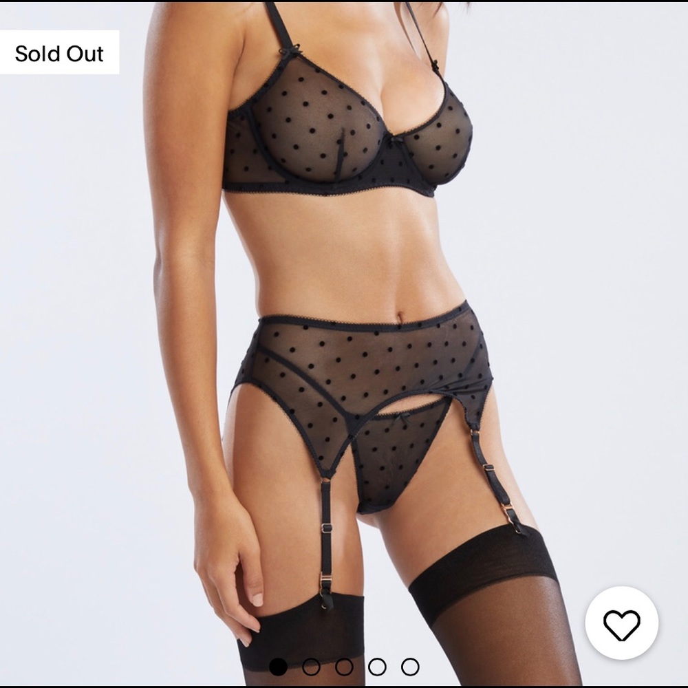 Savagex Rihanna flock dot black garter NEW M